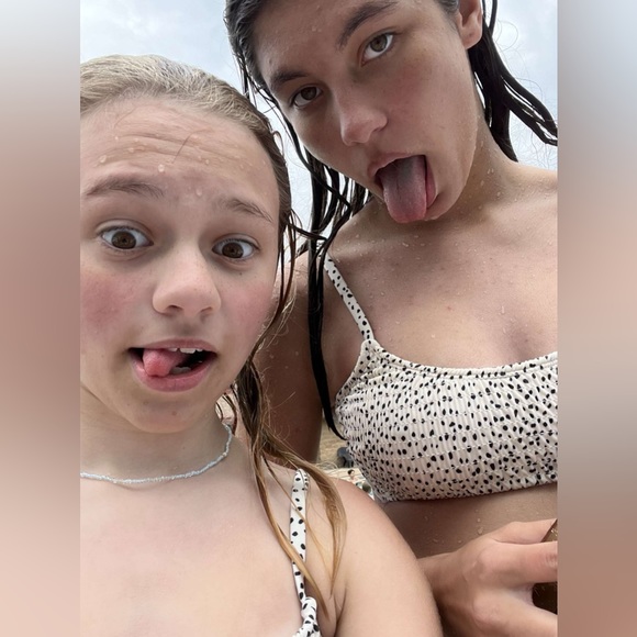 tan and black polka dot bikini top - Picture 5 of 5